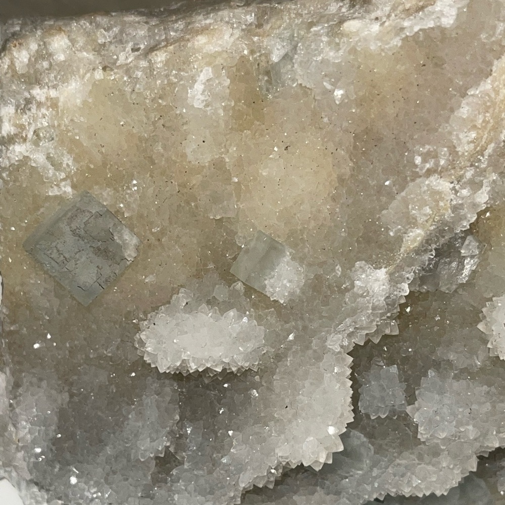 Cubic fluorite on Druze Quartz 💛HP💛 - Picture 5 of 16